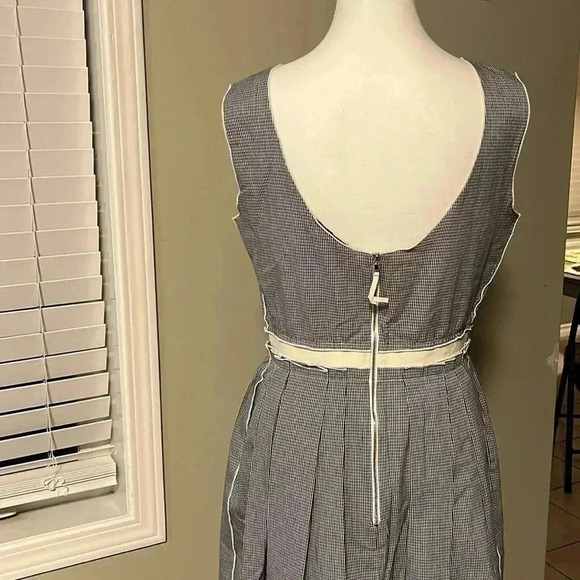 [46/US10]D&G Plaid Retro Style Sleeveless Knee Length  MIDI Dress - Picture 5 of 13